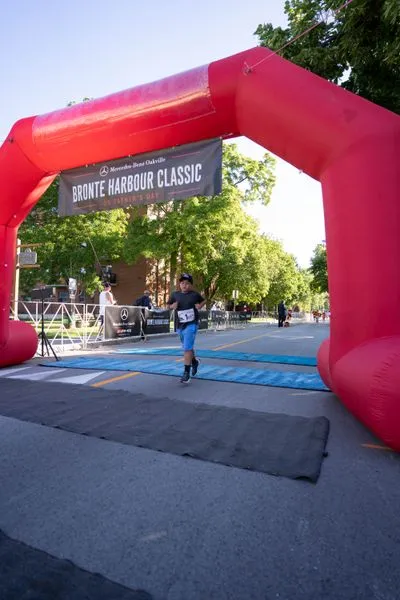 Bronte Harbour Classic 5K 2026 official race photo: Kids 1K, Bib 1, Mercedes-Benz Oakville, Be Active Physio, Kids Area.