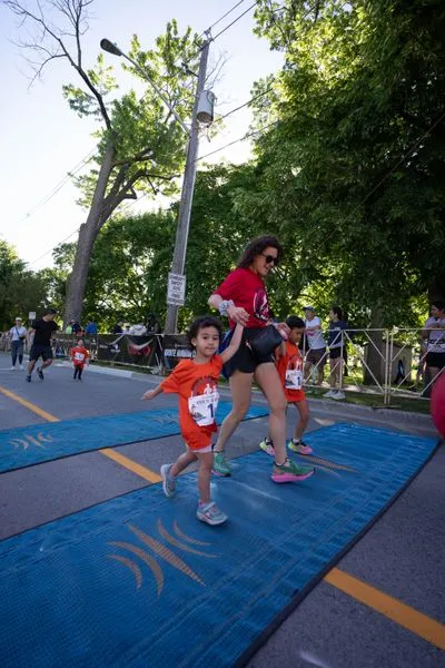 Bronte Harbour Classic 5K 2026 official race photo: Kids 1K, Bib 1, Speak Squad, Mercedes-Benz Oakville, CIBC, MyCourier, SunUp.