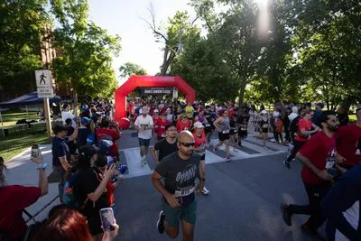Bronte Harbour Classic 5K 2026 official race photo: Start Line, Amar S., Mercedes-Benz Oakville, MyCourier, Festival.